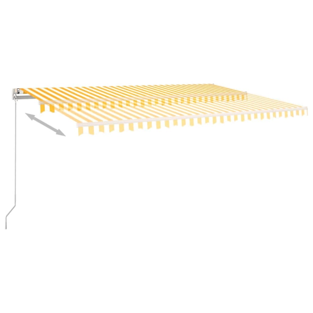 Tenda na ručno uvlačenje s LED svjetlom 500x300 cm žuto-bijela