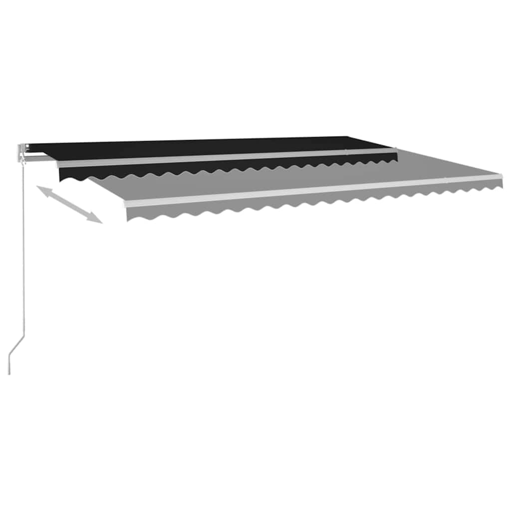 Tenda na ručno uvlačenje s LED svjetlima 500 x 300 cm antracit
