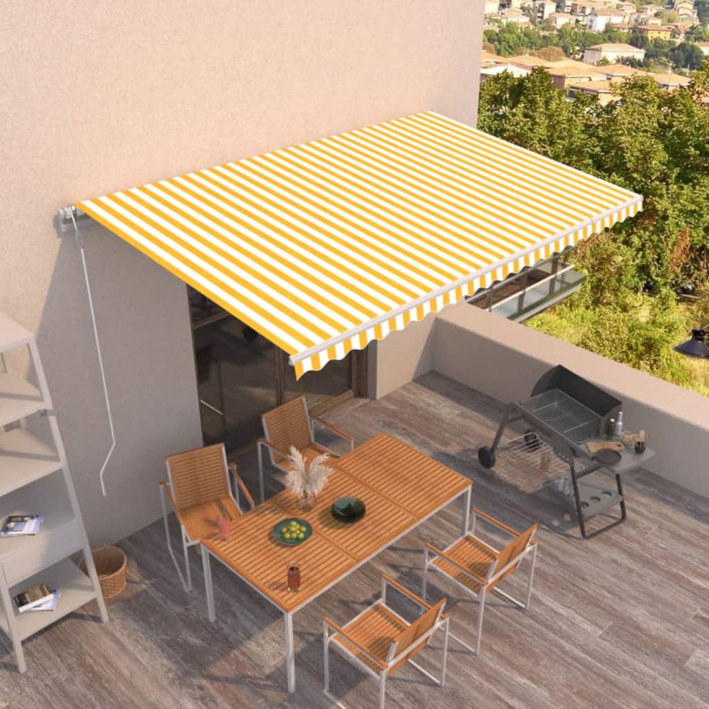 Tenda na automatsko uvlačenje 500x300 cm žuto-bijela