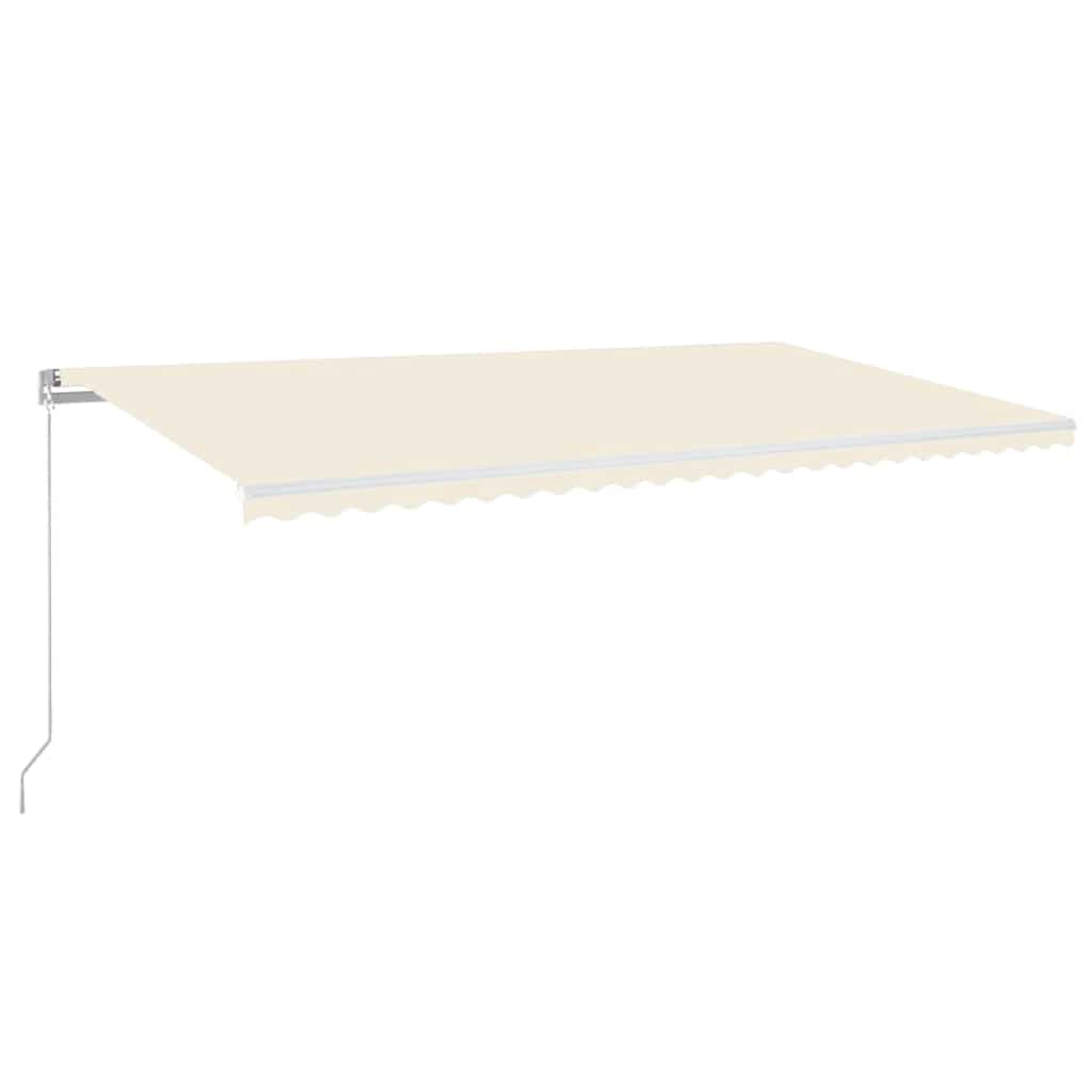 Tenda na ručno uvlačenje s LED svjetlima 600 x 300 cm krem
