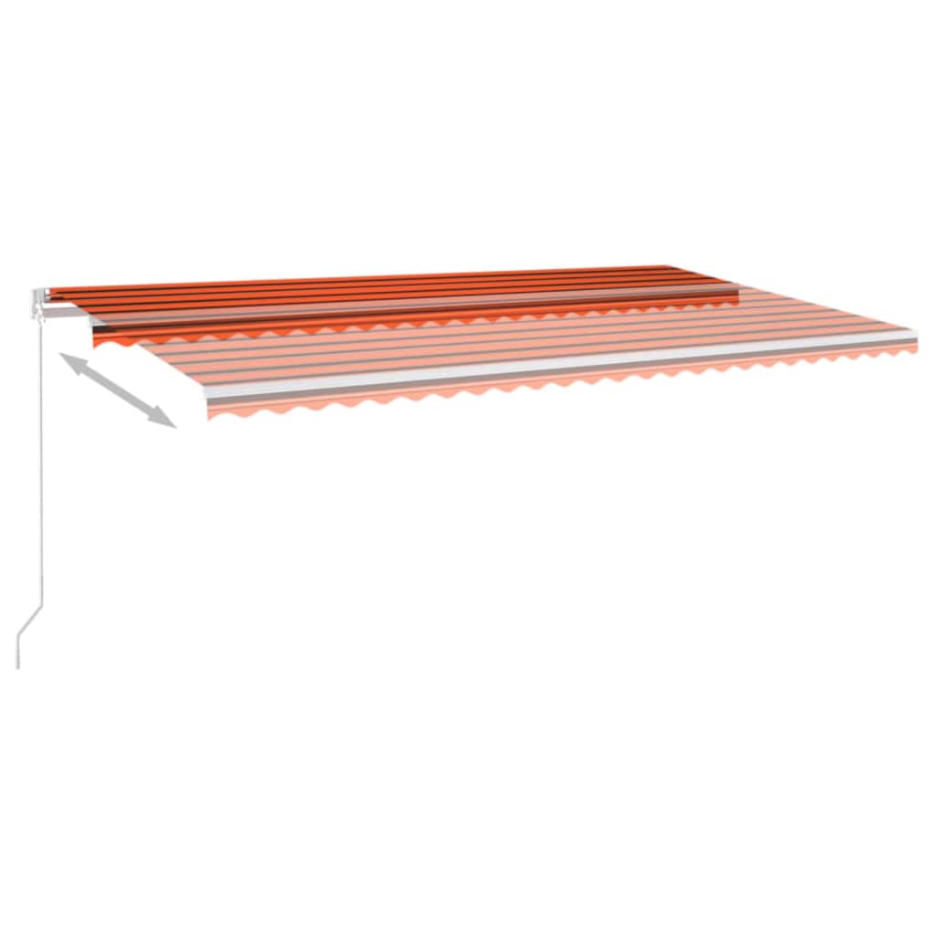 Tenda na ručno uvlačenje LED 600 x 300 cm narančasto-smeđa