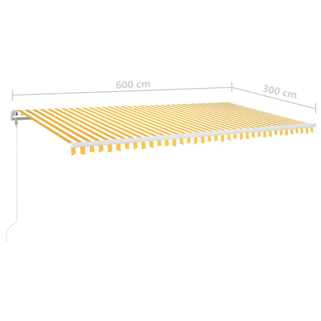 Automatska tenda sa senzorom LED 600 x 300 cm žuto-bijela