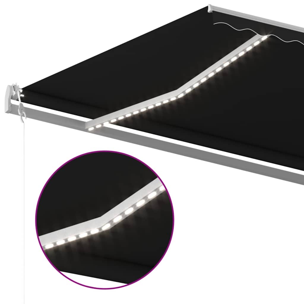 Automatska tenda sa senzorom za vjetar LED 600x300 cm antracit