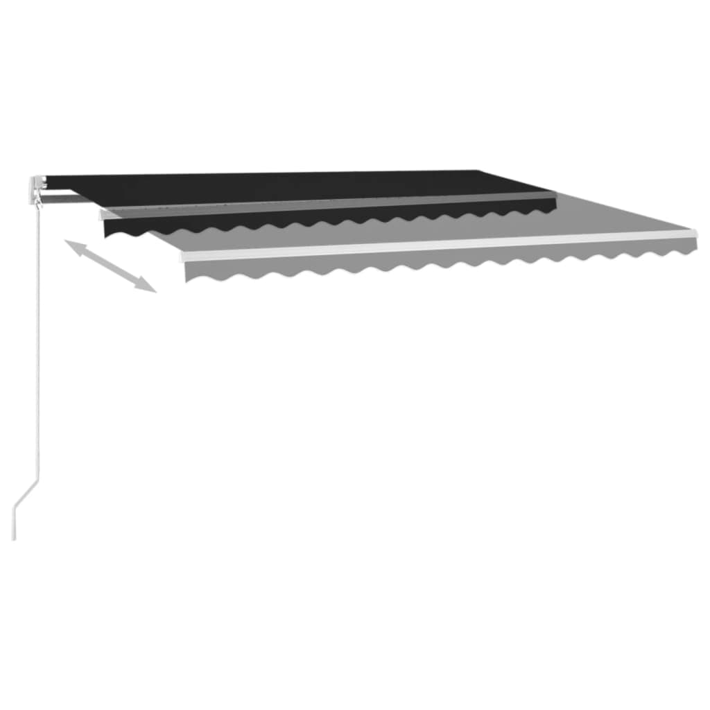 Tenda na ručno uvlačenje s LED svjetlima 400 x 350 cm antracit