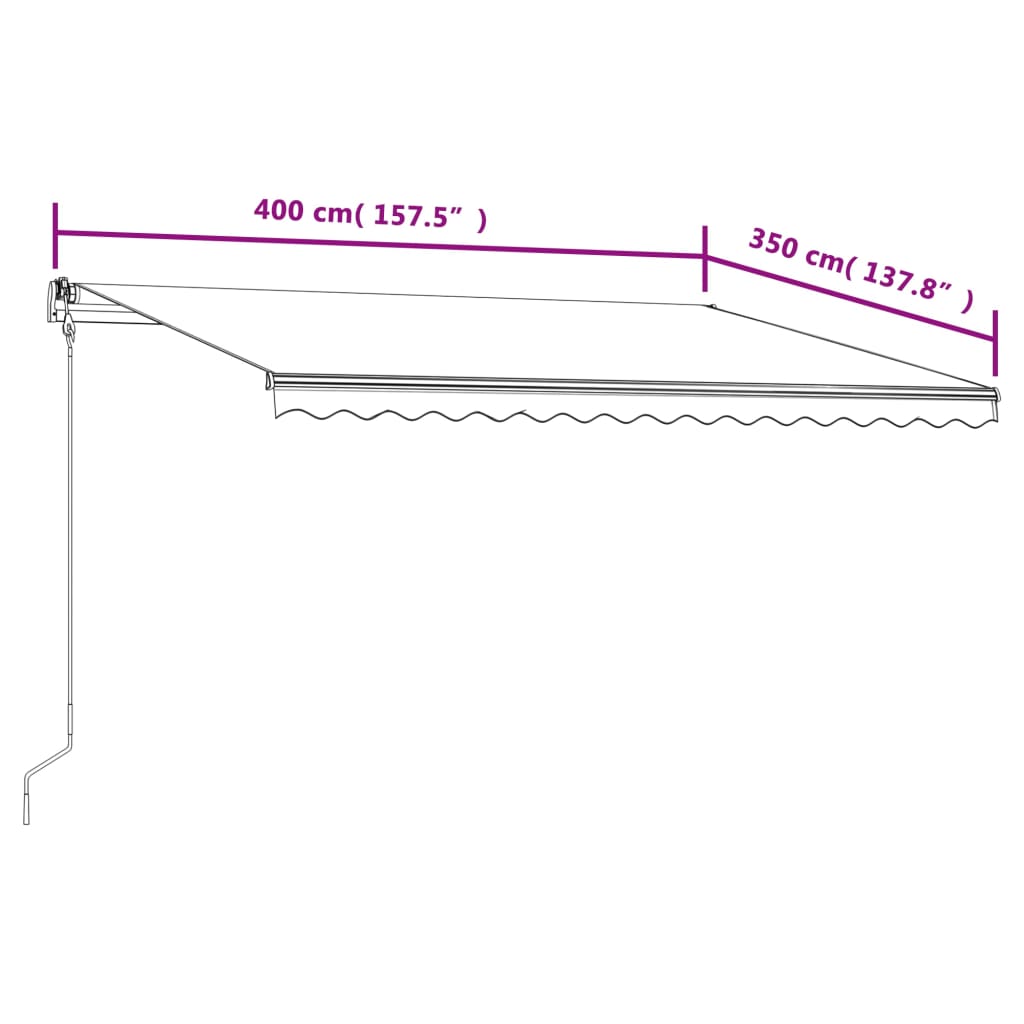 Tenda na automatsko uvlačenje 400 x 350 cm žuto-bijela