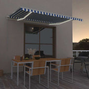 Automatska tenda sa senzorom LED 400x350 cm plavo-bijela