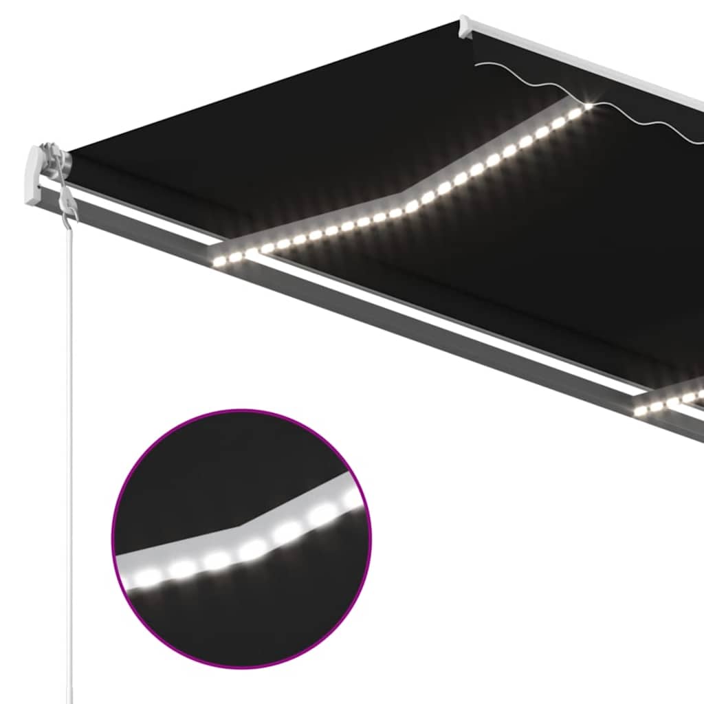 Automatska tenda sa senzorom za vjetar LED 400x350 cm antracit