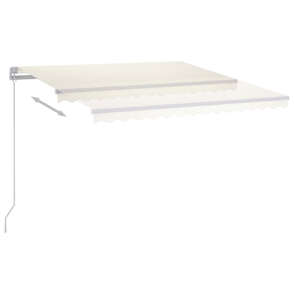 Tenda na ručno uvlačenje s LED svjetlima 450 x 350 cm krem