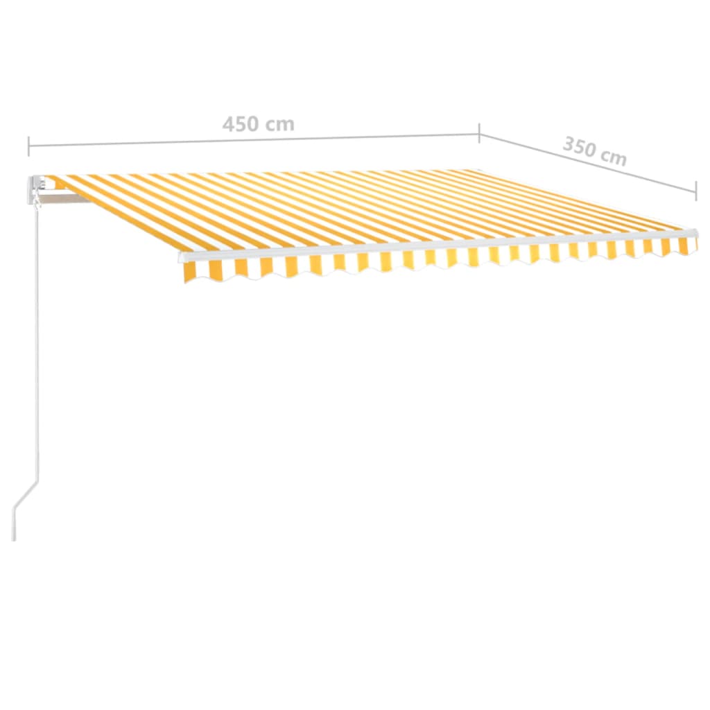 Tenda na ručno uvlačenje s LED svjetlima 450x350 cm žuto-bijela