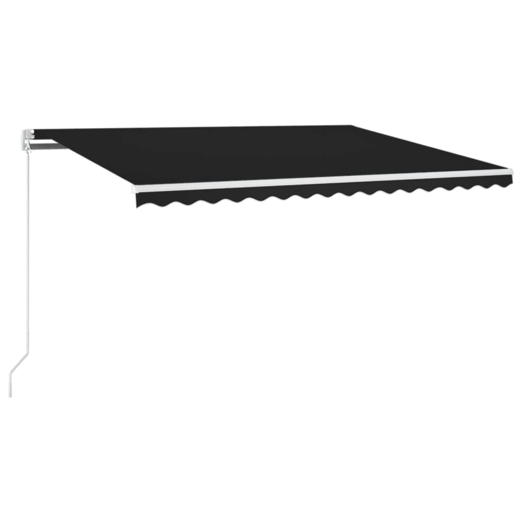 Tenda na ručno uvlačenje s LED svjetlima 450 x 350 cm antracit