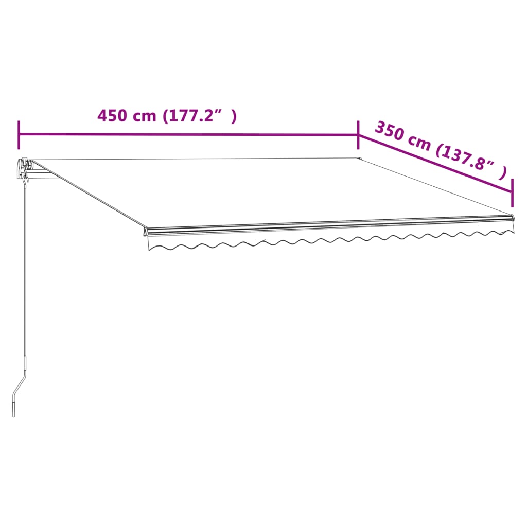 Tenda na automatsko uvlačenje 450 x 350 cm krem