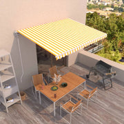 Tenda na automatsko uvlačenje 450 x 350 cm žuto-bijela