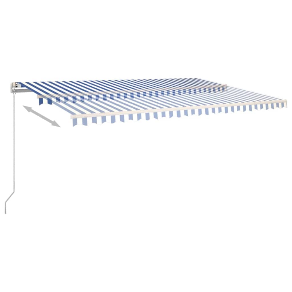 Tenda na ručno uvlačenje LED 500 x 350 cm plavo-bijela