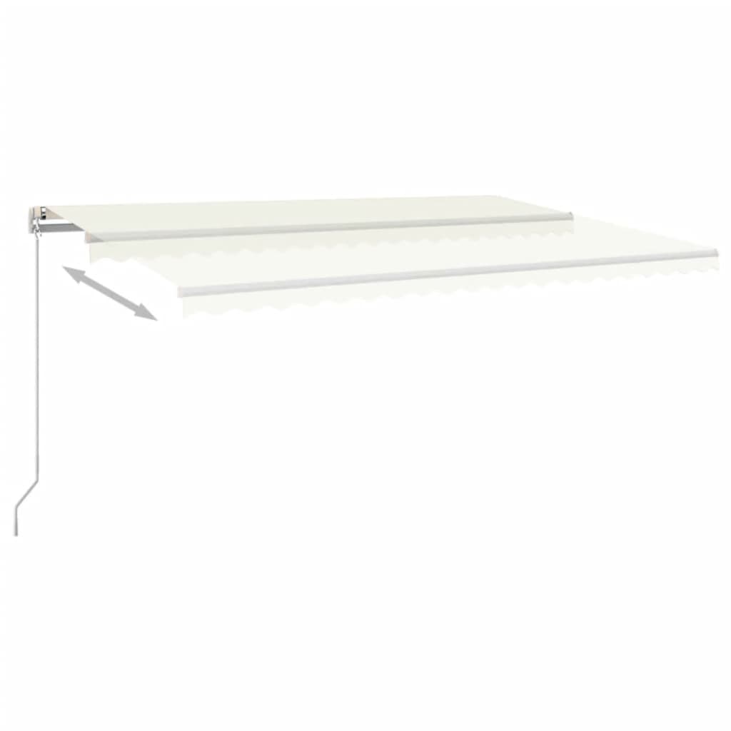 Tenda na ručno uvlačenje s LED svjetlima 500x350 cm krem