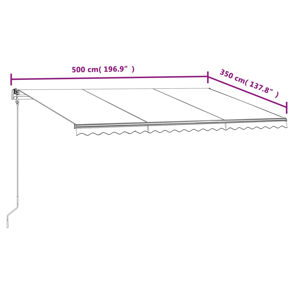 Tenda na automatsko uvlačenje 500 x 350 cm antracit