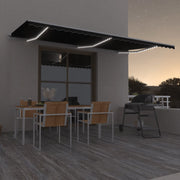 Tenda na ručno uvlačenje s LED svjetlima 600x350 cm antracit