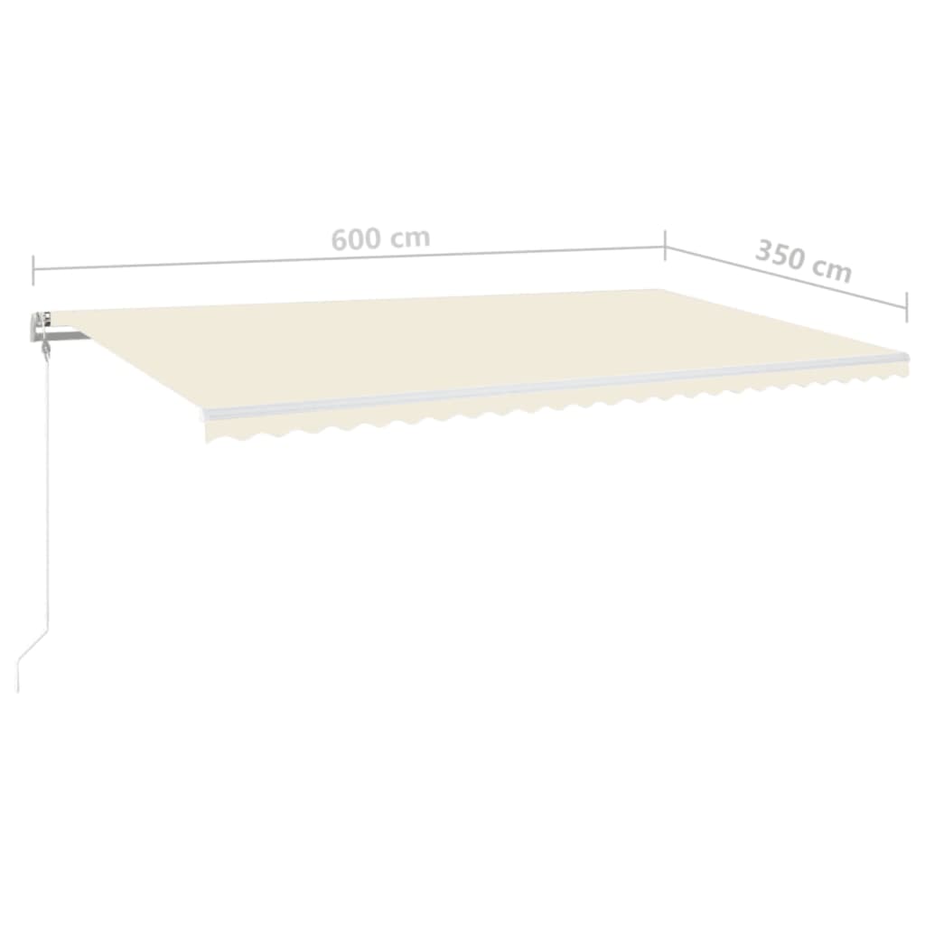 Automatska tenda sa senzorom za vjetar LED 600x350 cm krem