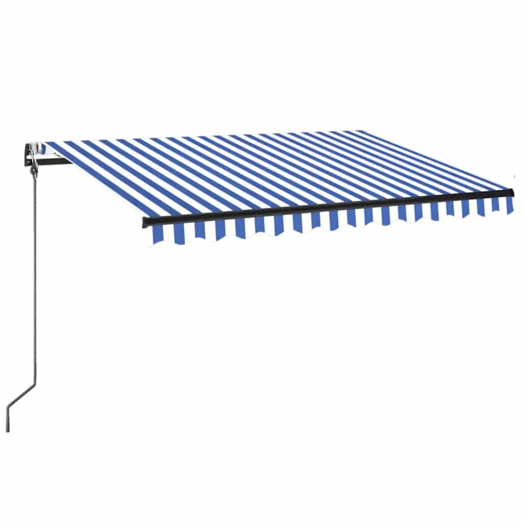 Automatska tenda sa senzorom LED 350x250 cm plavo-bijela