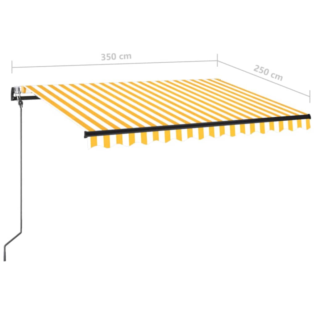 Automatska tenda sa senzorom LED 350x250 cm žuto-bijela