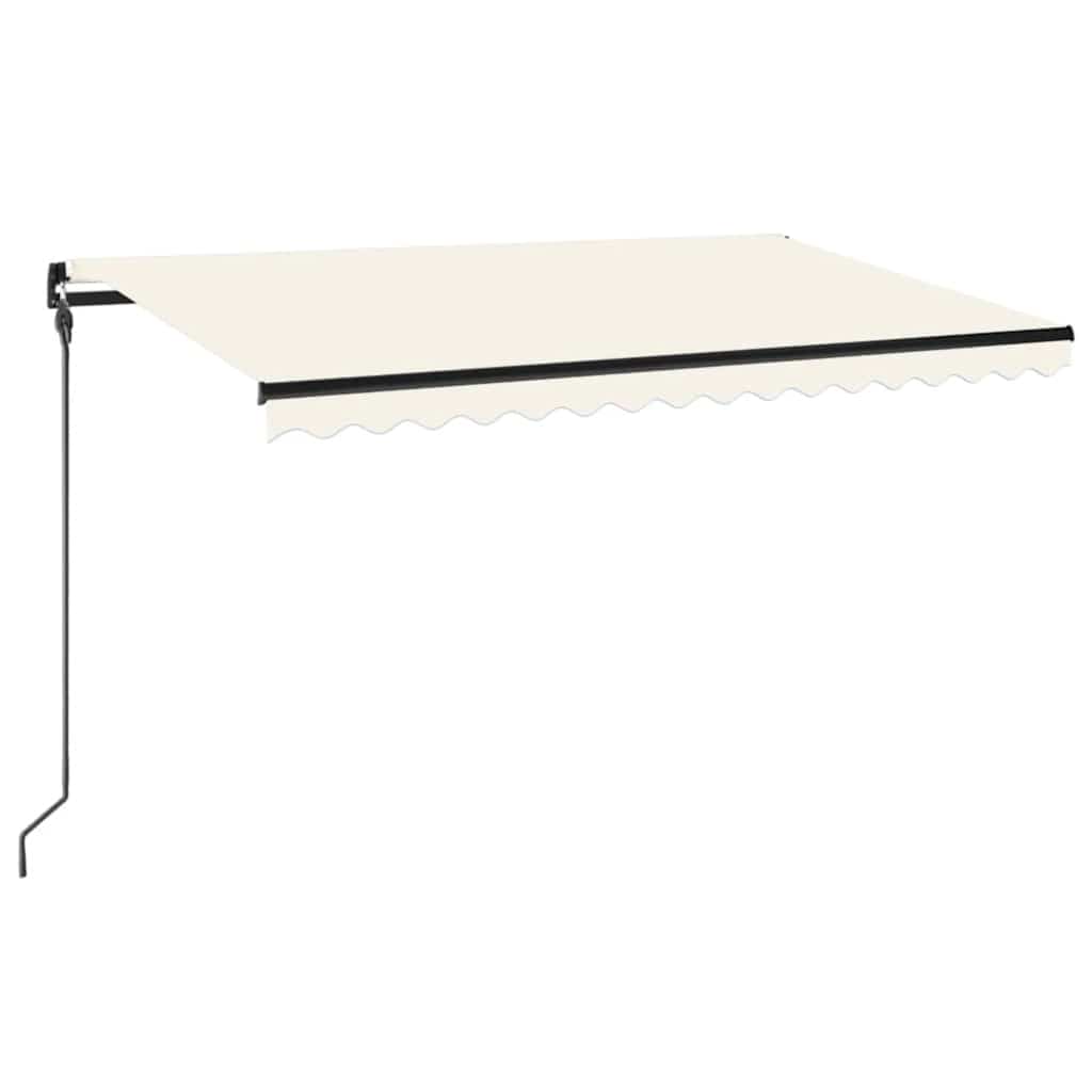 Tenda na ručno uvlačenje s LED svjetlom 450 x 300 cm krem