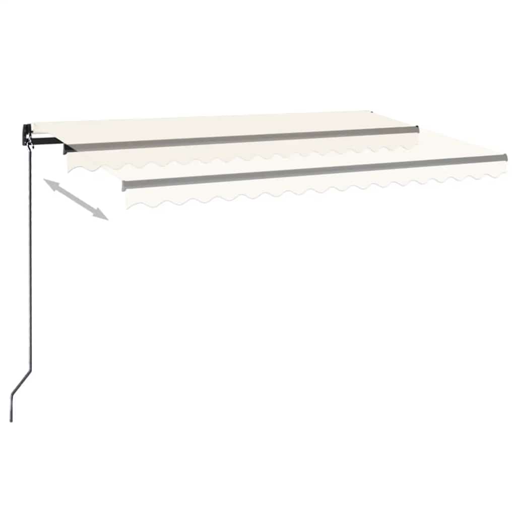 Tenda na ručno uvlačenje s LED svjetlom 450 x 300 cm krem