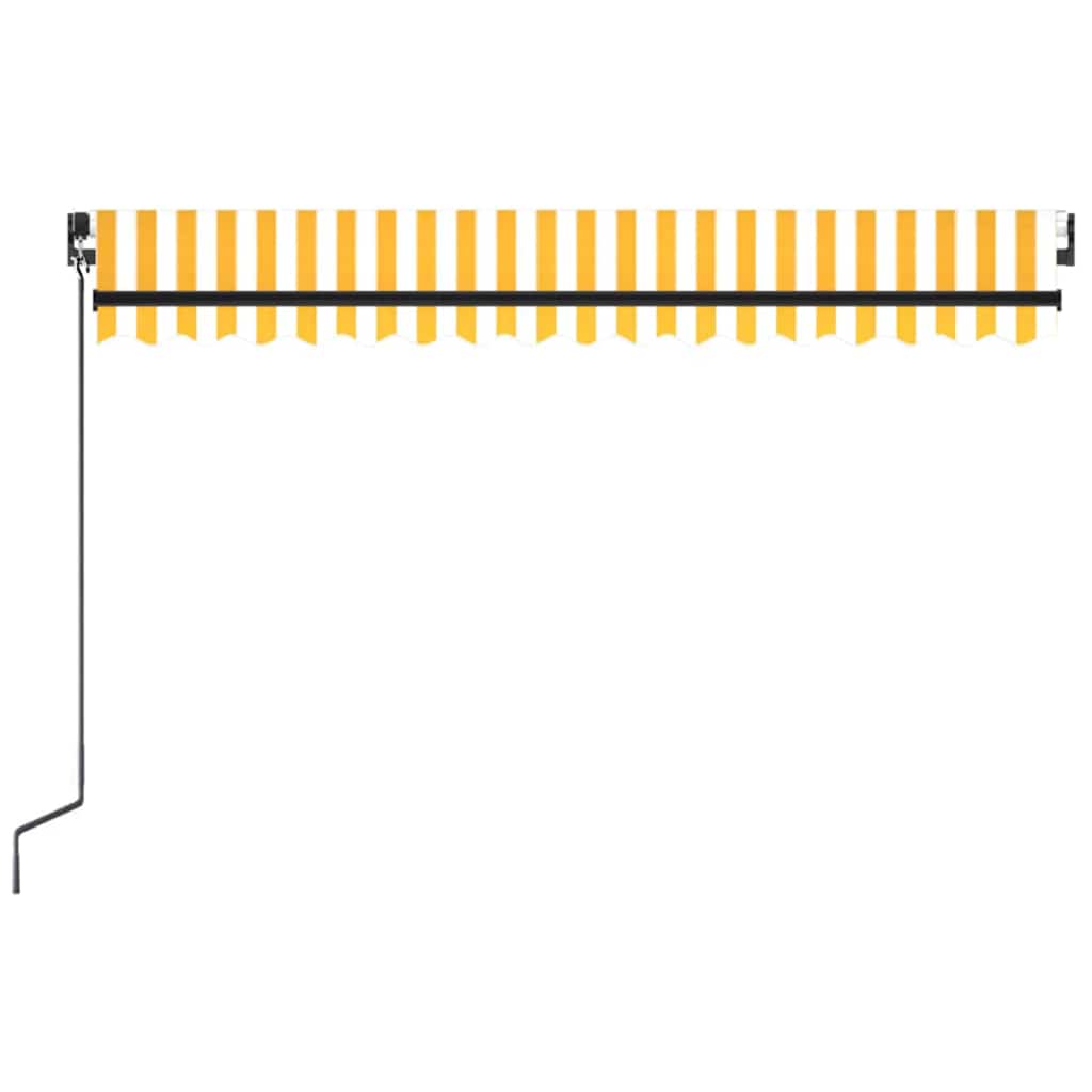 Tenda na ručno uvlačenje s LED svjetlima 450x300 cm žuto-bijela