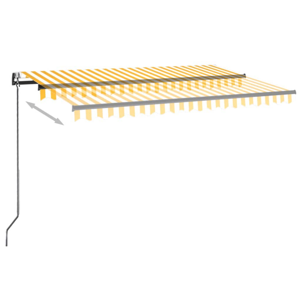 Automatska tenda sa senzorom LED 450 x 300 cm žuto-bijela