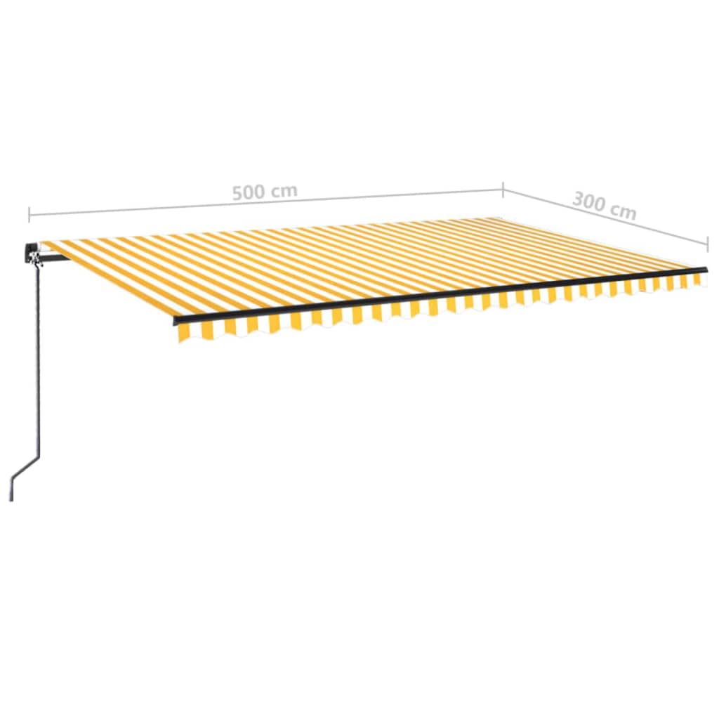 Tenda na ručno uvlačenje 500 x 300 cm žuto-bijela