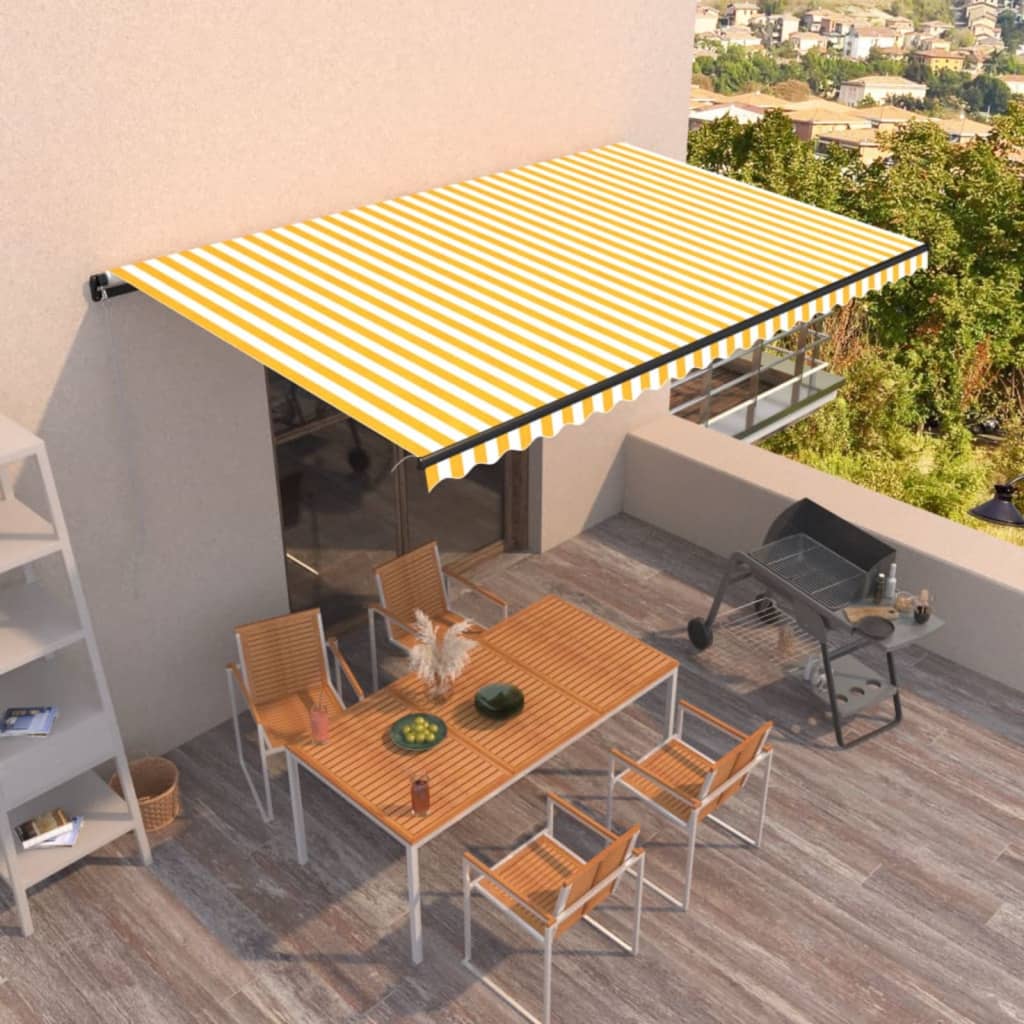 Tenda na ručno uvlačenje 500 x 300 cm žuto-bijela