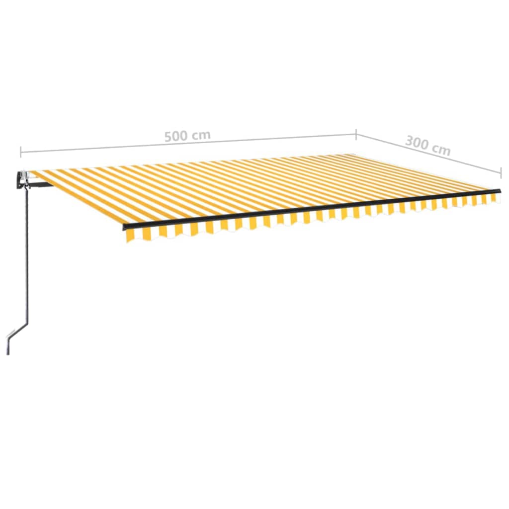 Automatska tenda sa senzorom LED 500 x 300 cm žuto-bijela