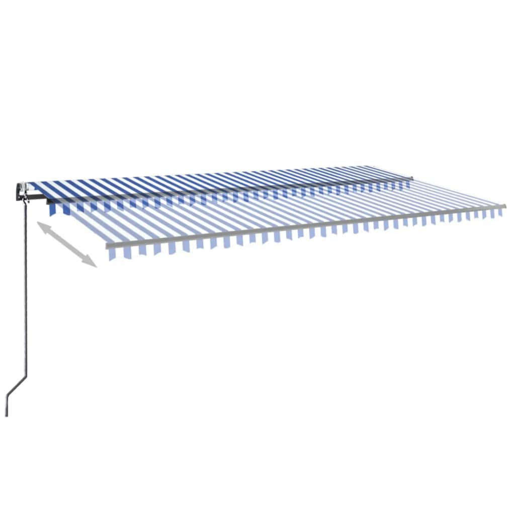 Automatska tenda sa senzorom LED 600 x 300 cm plavo-bijela