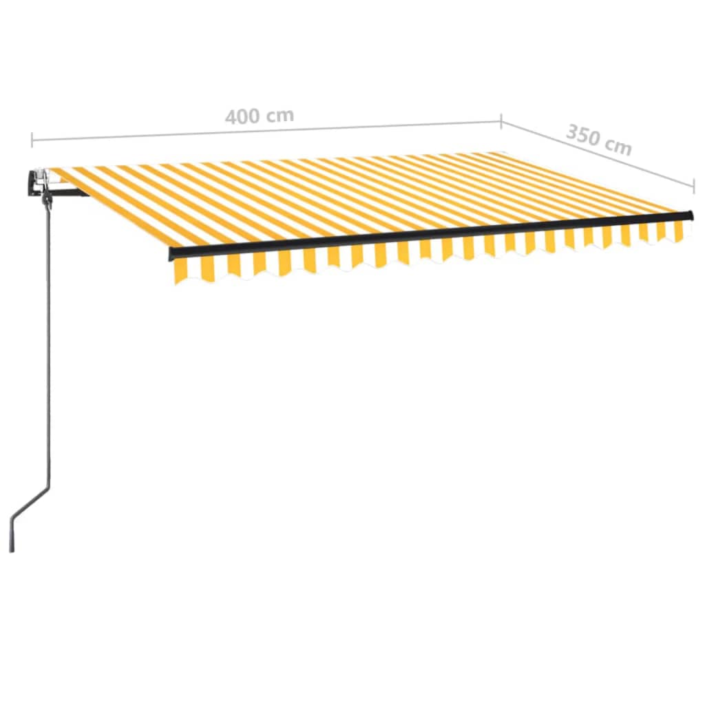 Tenda na automatsko uvlačenje 400 x 350 cm žuto-bijela