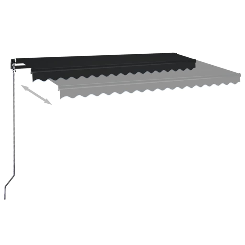 Tenda na ručno uvlačenje s LED svjetlima 450 x 350 cm antracit
