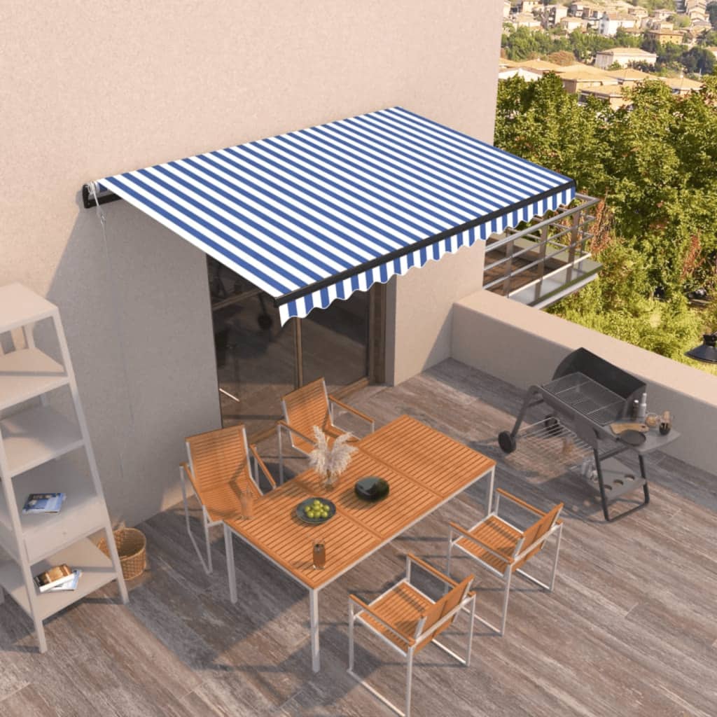 Tenda na automatsko uvlačenje 450 x 350 cm plavo-bijela