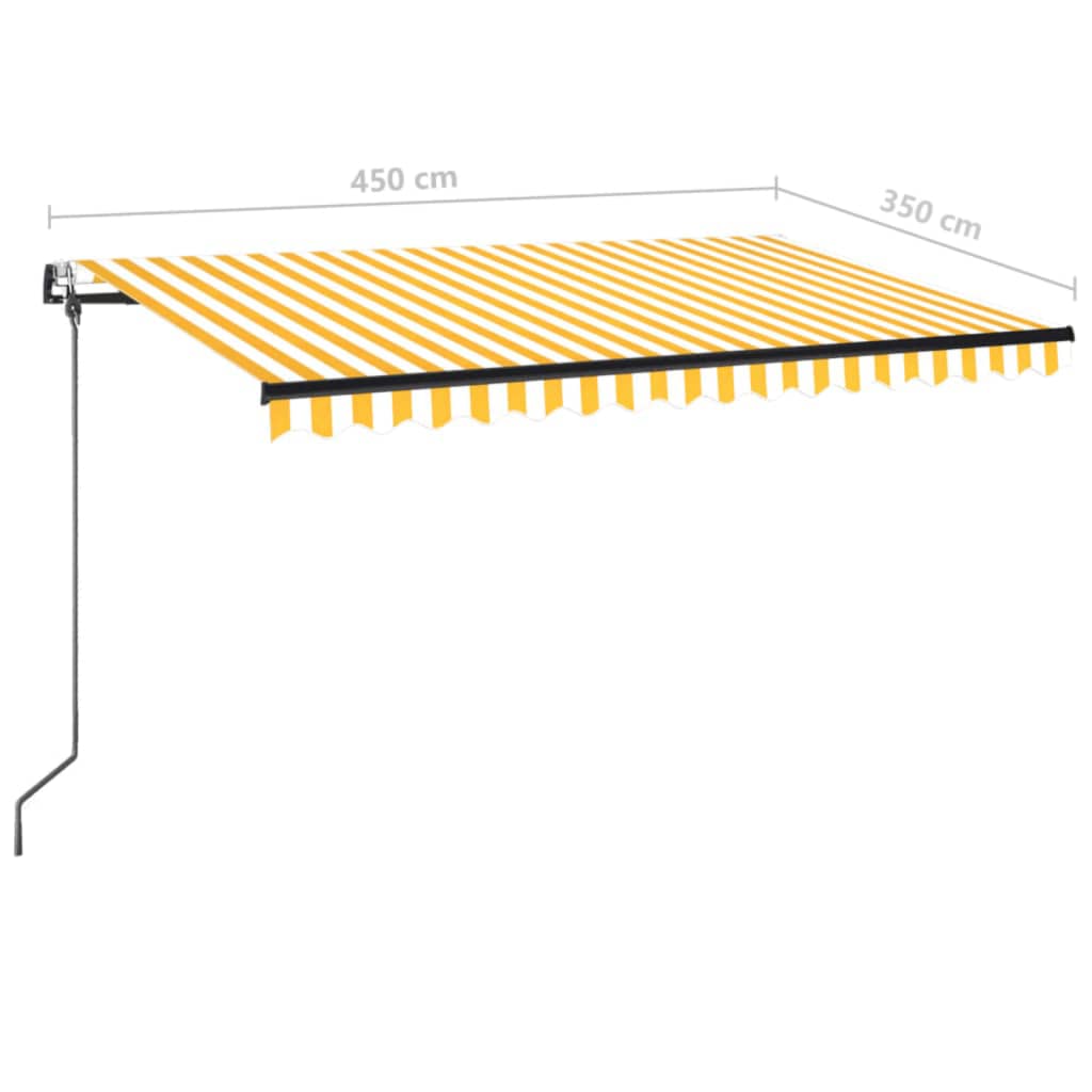 Automatska tenda sa senzorom LED 450 x 350 cm žuto-bijela