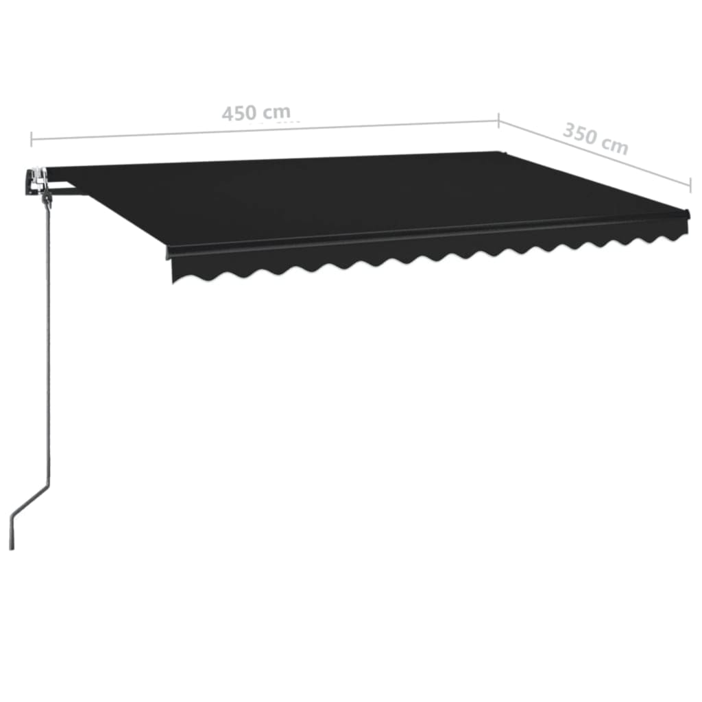Automatska tenda sa senzorom za vjetar LED 450x350 cm antracit