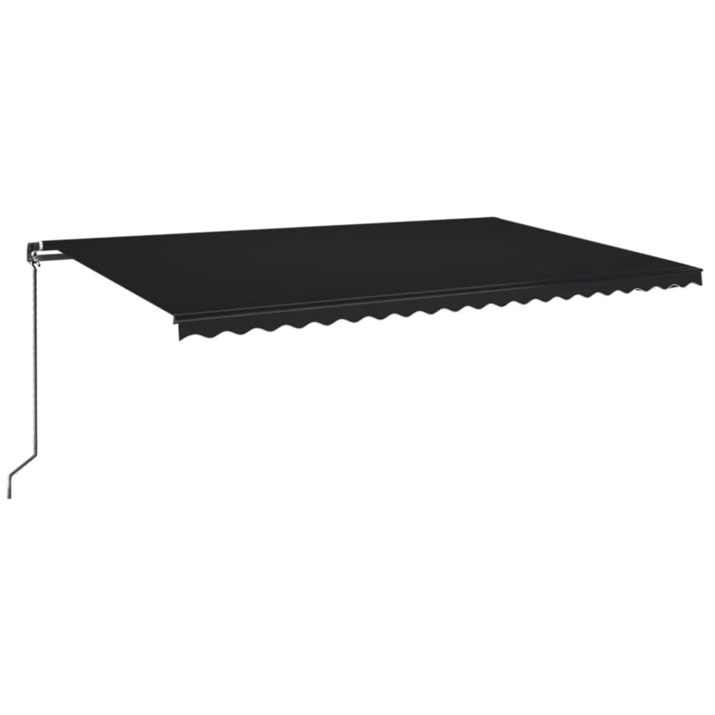 Tenda na ručno uvlačenje s LED svjetlima 500x350 cm antracit