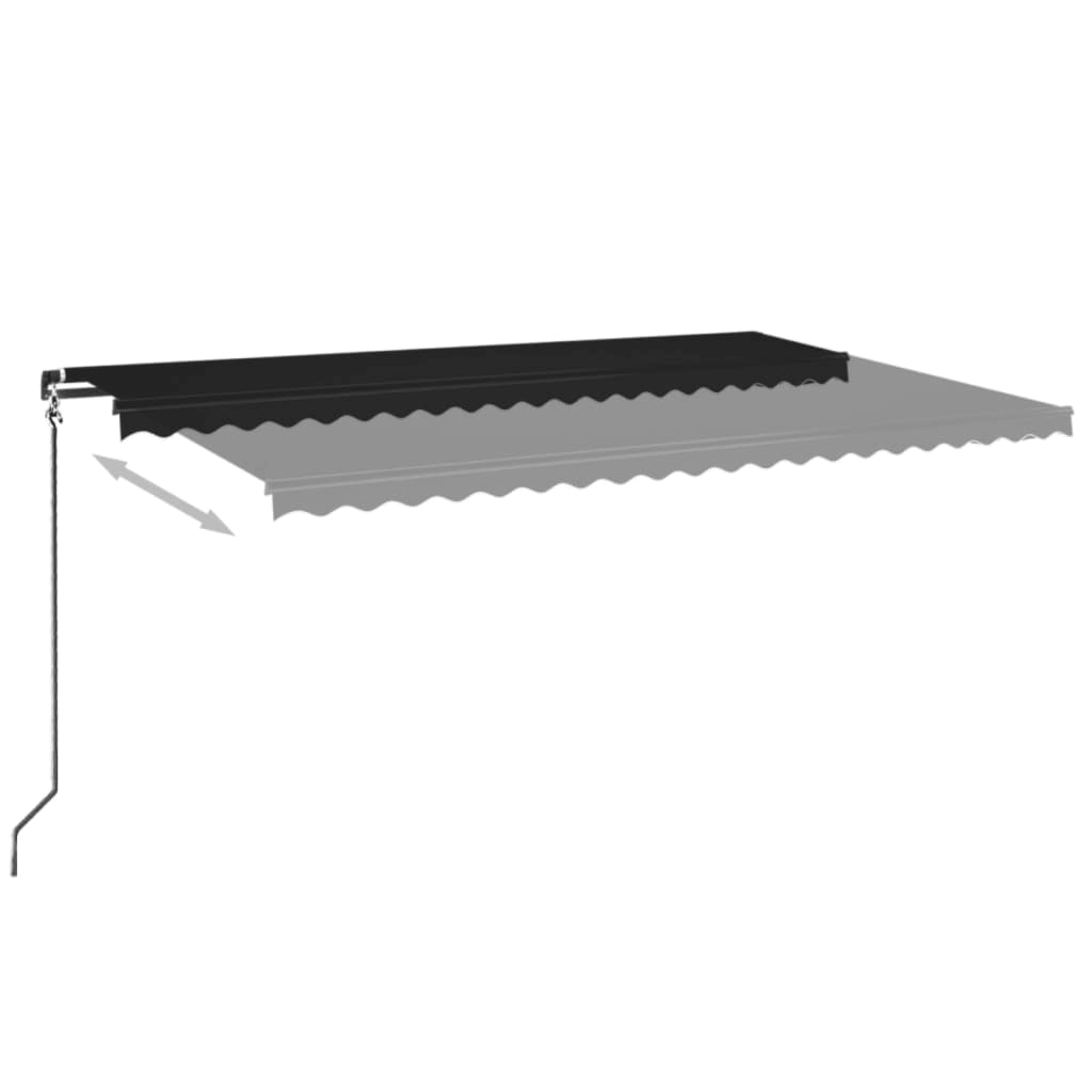 Tenda na ručno uvlačenje s LED svjetlima 500x350 cm antracit