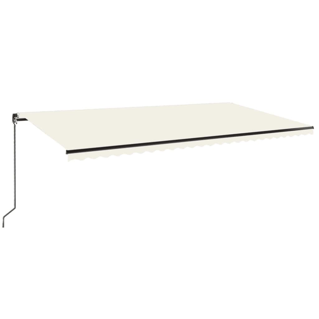 Tenda na ručno uvlačenje s LED svjetlima 600x350 cm krem