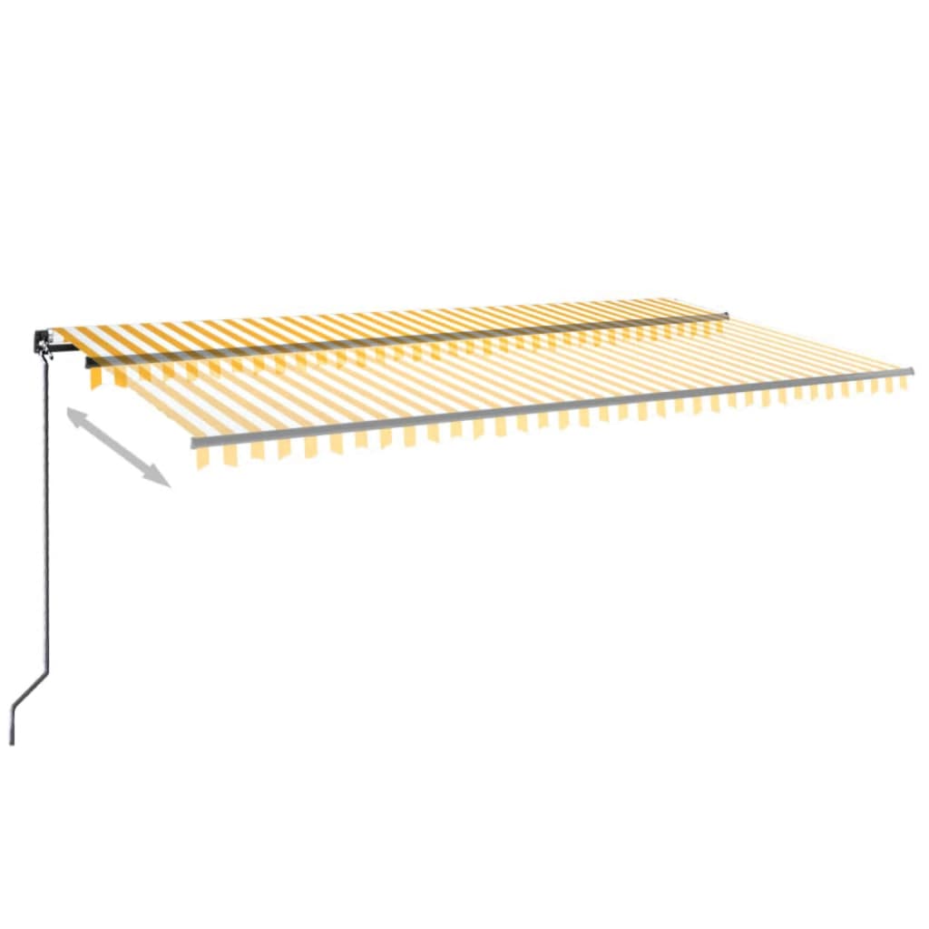 Tenda na ručno uvlačenje s LED svjetlima 600x350 cm žuto-bijela