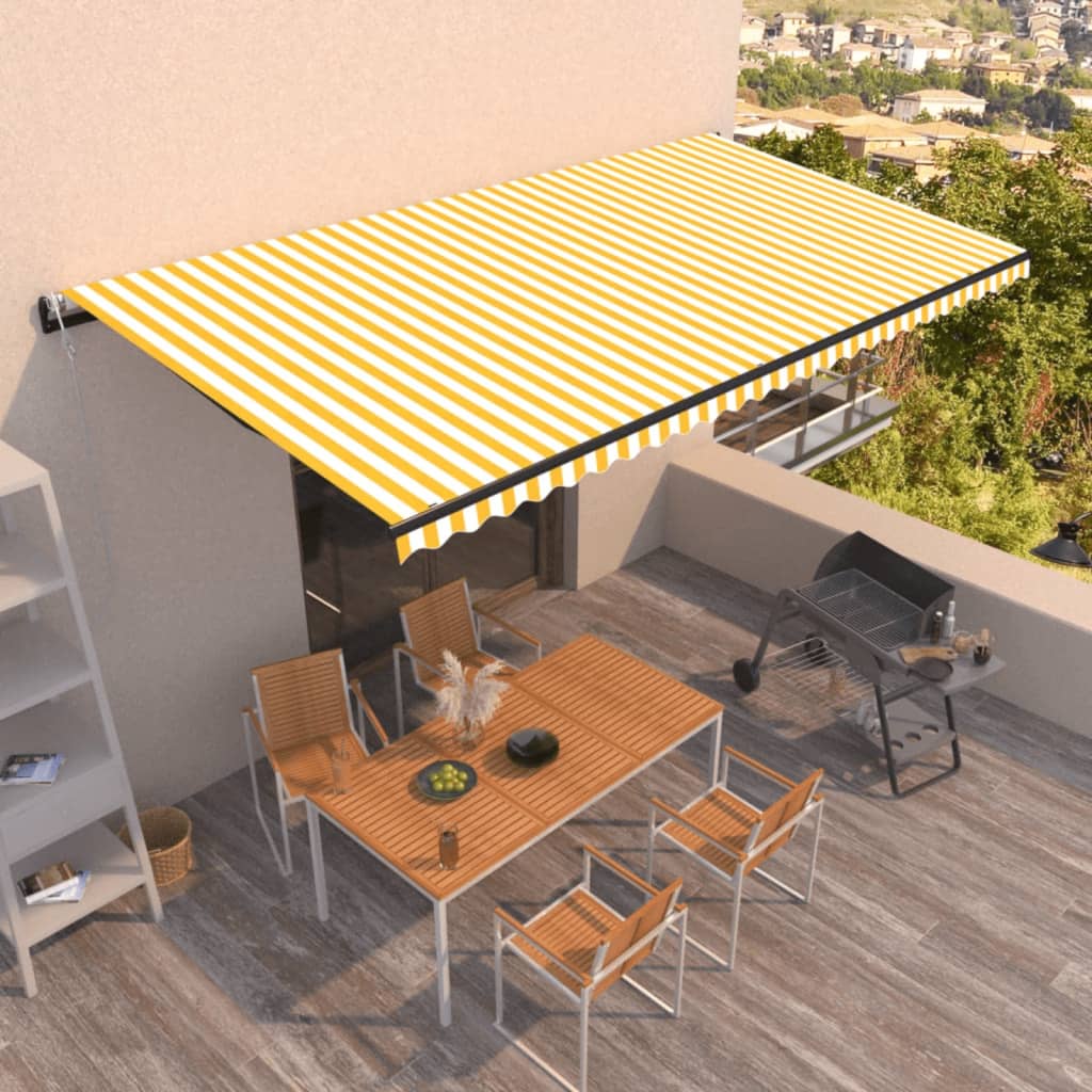 Tenda na automatsko uvlačenje 600x350 cm žuto-bijela
