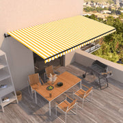 Tenda na automatsko uvlačenje 600x350 cm žuto-bijela