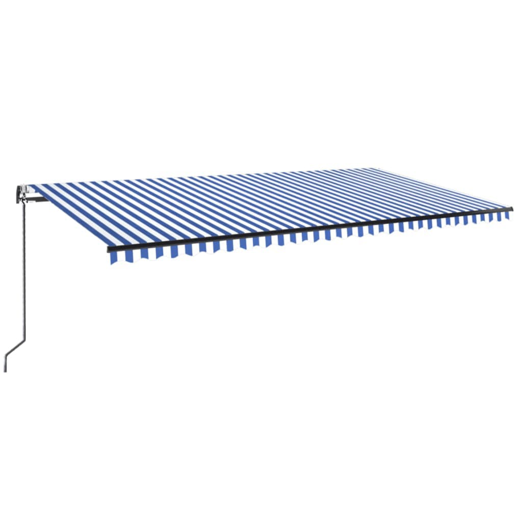 Automatska tenda sa senzorom LED 600x350 cm plavo-bijela