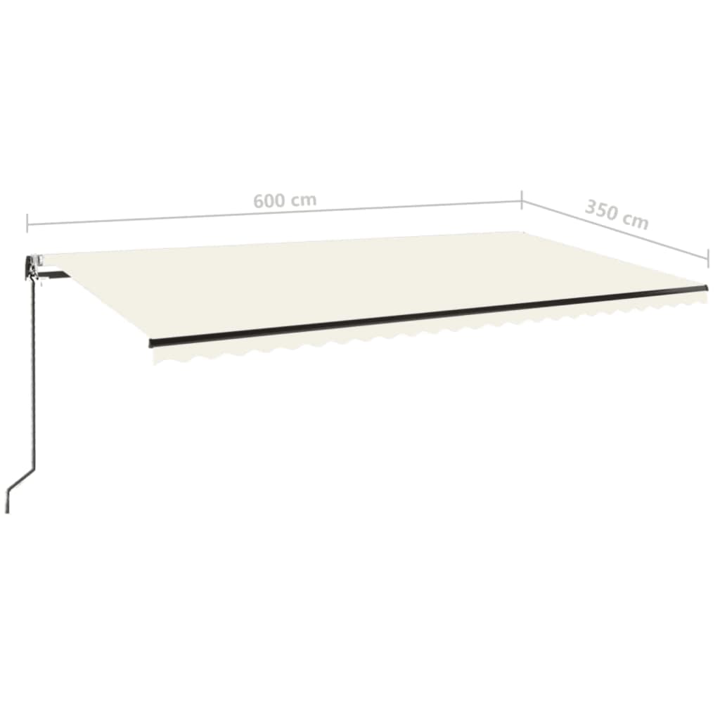 Automatska tenda sa senzorom za vjetar LED 600x350 cm krem