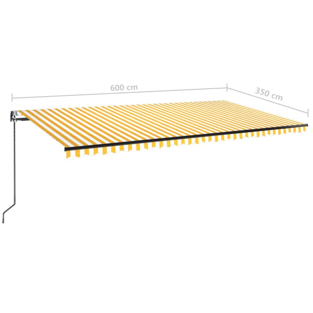 Automatska tenda sa senzorom LED 600x350 cm žuto-bijela