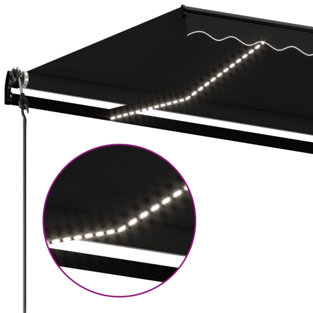 Automatska tenda sa senzorom za vjetar LED 600x350 cm antracit