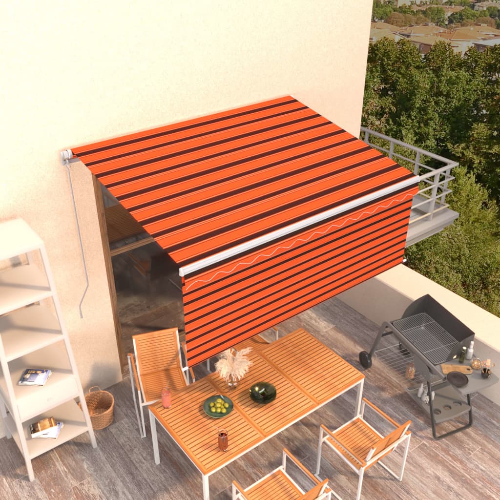 Tenda na ručno uvlačenje s roletom 3 x 2,5 m narančasto-smeđa