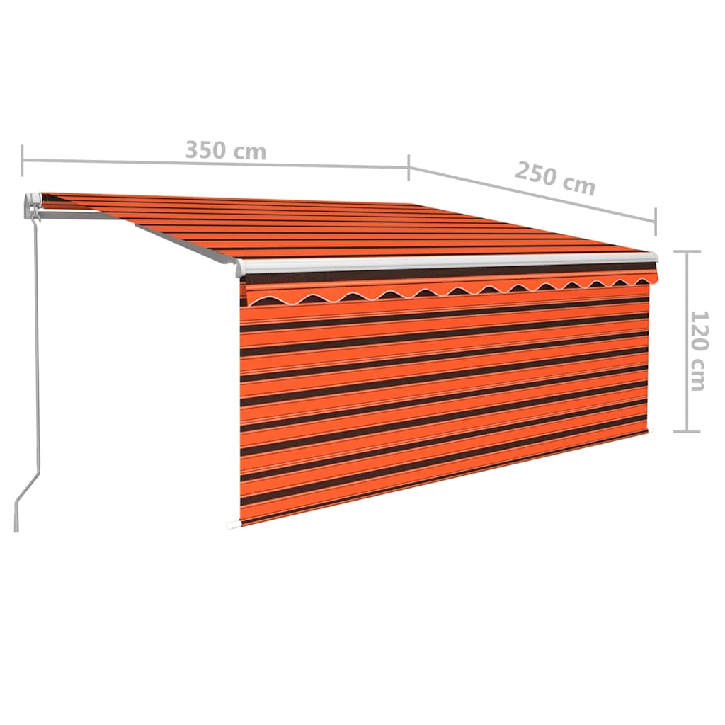 Tenda na ručno uvlačenje s roletom 3,5 x 2,5 m narančasto-smeđa