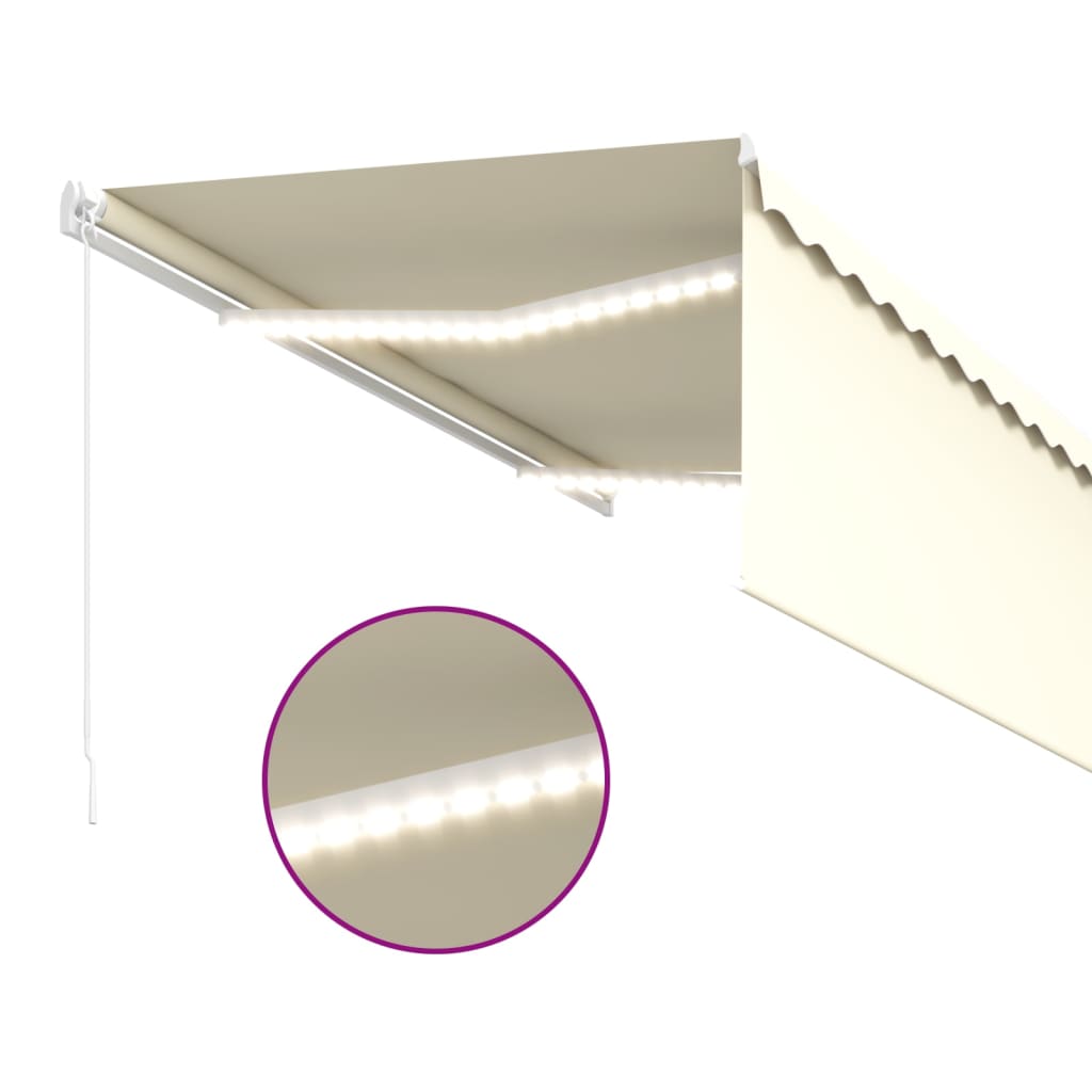 Tenda na ručno uvlačenje s roletom LED 3,5 x 2,5 m krem
