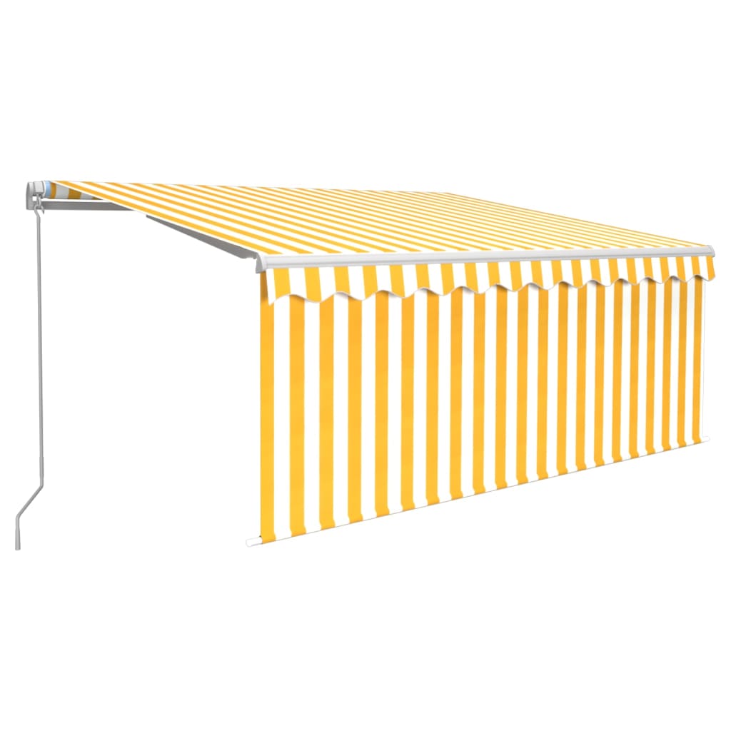 Tenda na ručno uvlačenje s roletom LED 3,5 x 2,5 m žuto-bijela